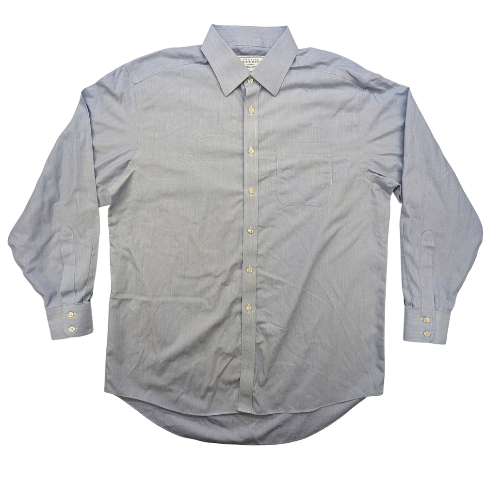 Charles Tyrwhitt Mens Shirt 17/35 43/89cm Non Iron Striped Long Sleeve Dress